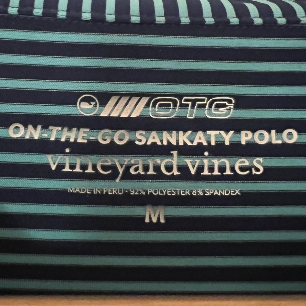Vineyard Vines  On The Go Sankaty Shirt Green and Navy stripes